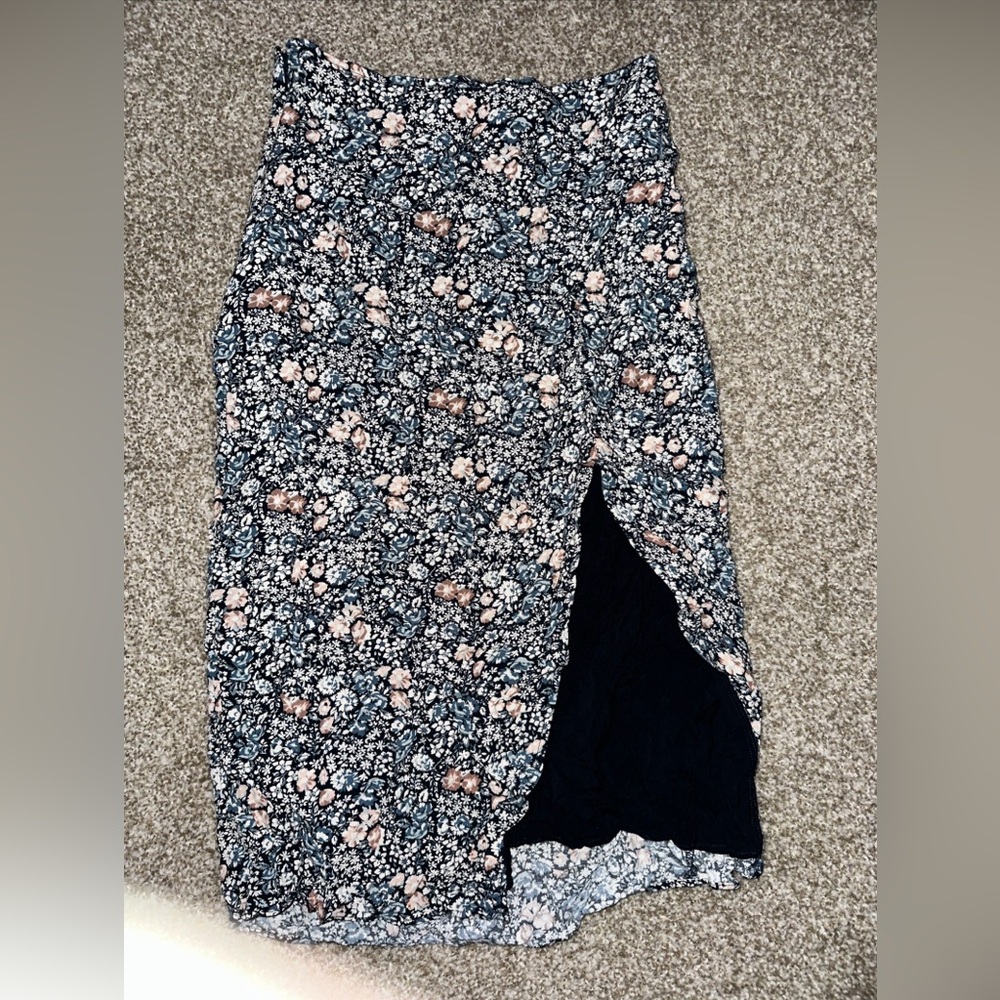 Abercrombie & Fitch Skirt Women Small Floral High Slit Midi